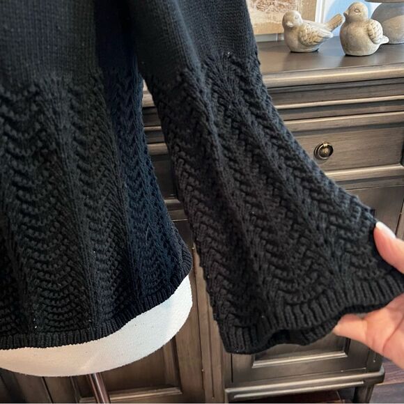 Croft & Barrow Cropped Black Cardigan Sweater Size Small - Picture 5 of 8